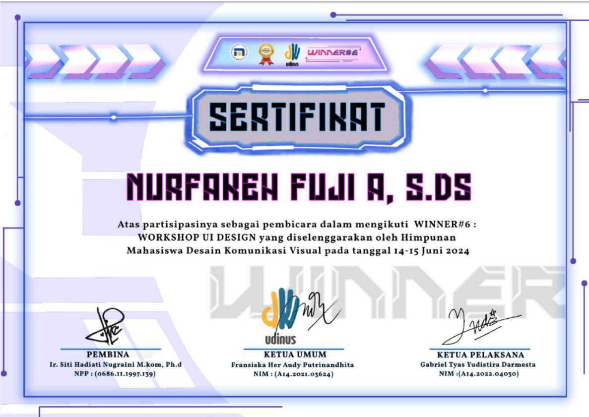 Sertifikat Pembicara WINNER#6